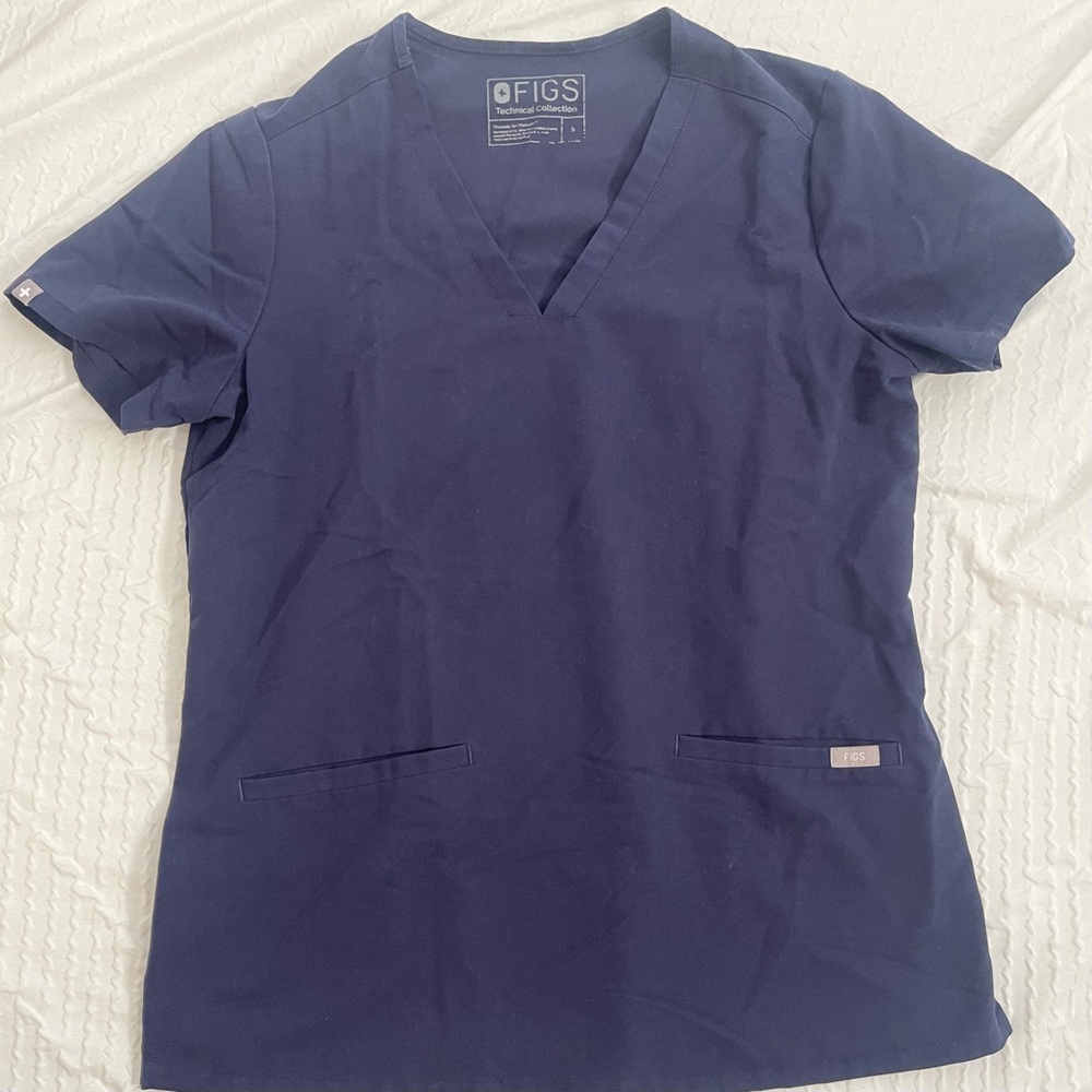 Navy Blue FIGS Scrub Top